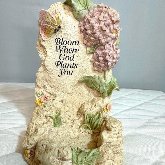 Dicksons Home Wall Hanging Decor “Bloom Where God Plants You” Flowers Butterfly - Picture 2 of 6